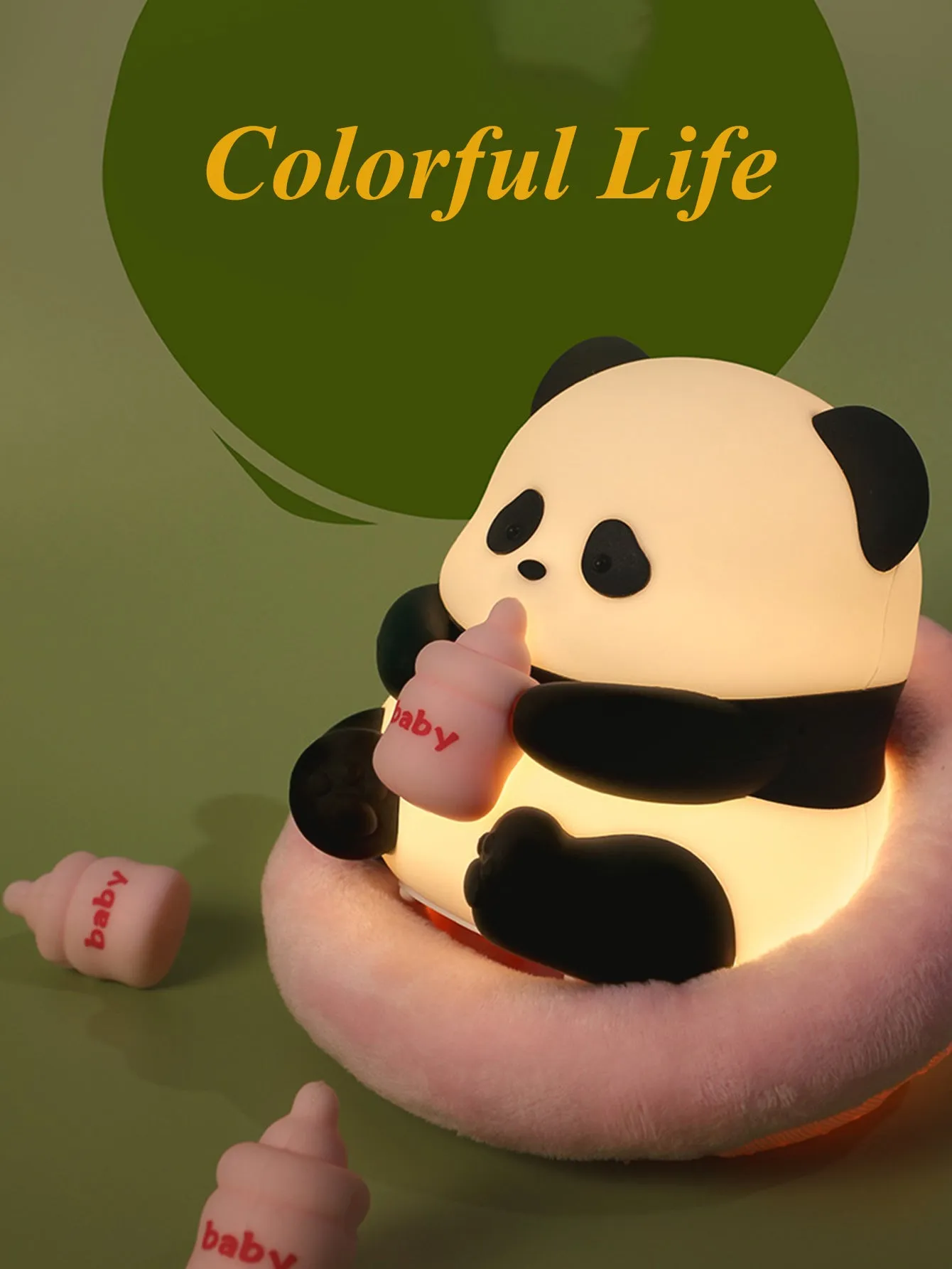 Adorable Panda Silicone Night Light: Soft and Squeezable, Shape-Shifting, Gentle Glow, Timer Sleep Mode, Adjustable Brightness, Color-Changing, Steady Light, Long Battery Life