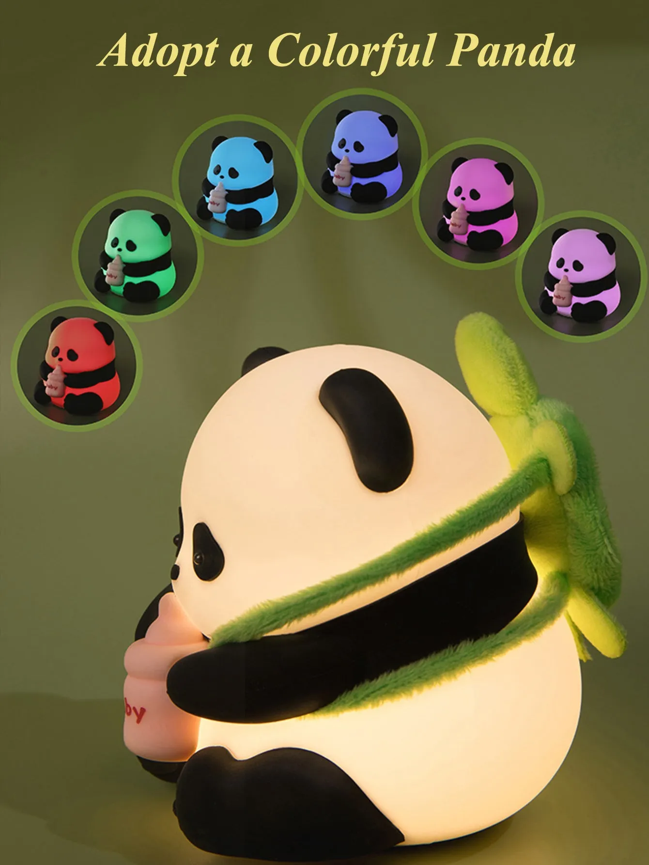 Adorable Panda Silicone Night Light: Soft and Squeezable, Shape-Shifting, Gentle Glow, Timer Sleep Mode, Adjustable Brightness, Color-Changing, Steady Light, Long Battery Life