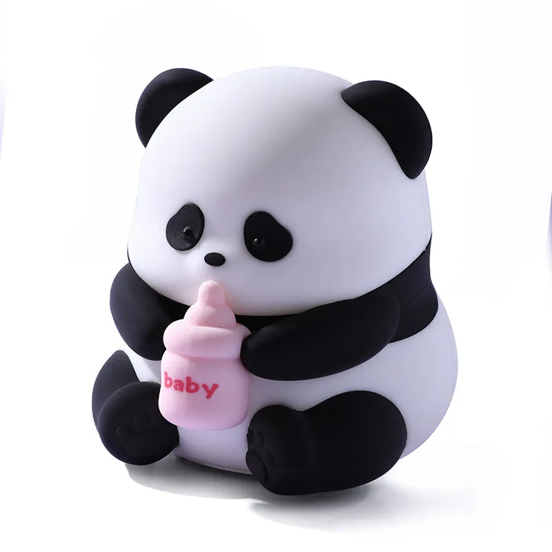 Adorable Panda Silicone Night Light: Soft and Squeezable, Shape-Shifting, Gentle Glow, Timer Sleep Mode, Adjustable Brightness, Color-Changing, Steady Light, Long Battery Life