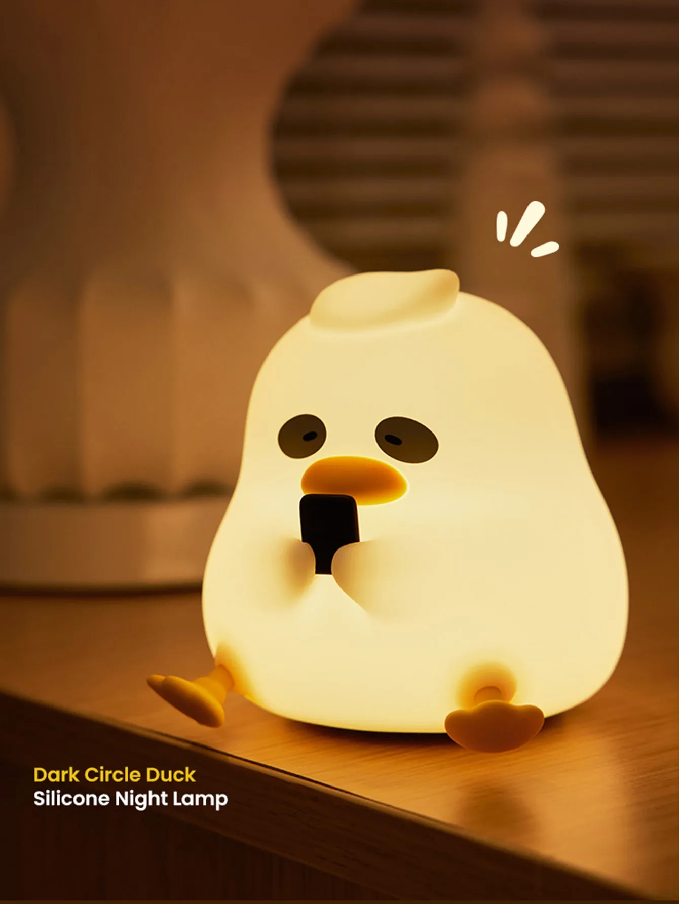 Adorable Silicone Duck LED Night Light - Rechargeable Tap Control, Adjustable Brightness, Long Battery Life, Soft Silicone Material, Perfect for Bedroom Ambiance