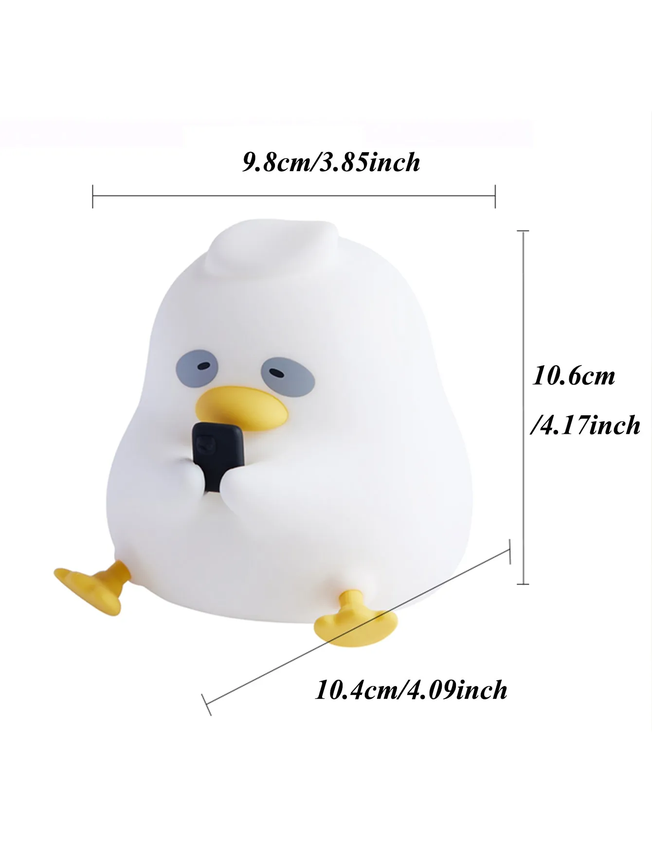 Adorable Silicone Duck LED Night Light - Rechargeable Tap Control, Adjustable Brightness, Long Battery Life, Soft Silicone Material, Perfect for Bedroom Ambiance