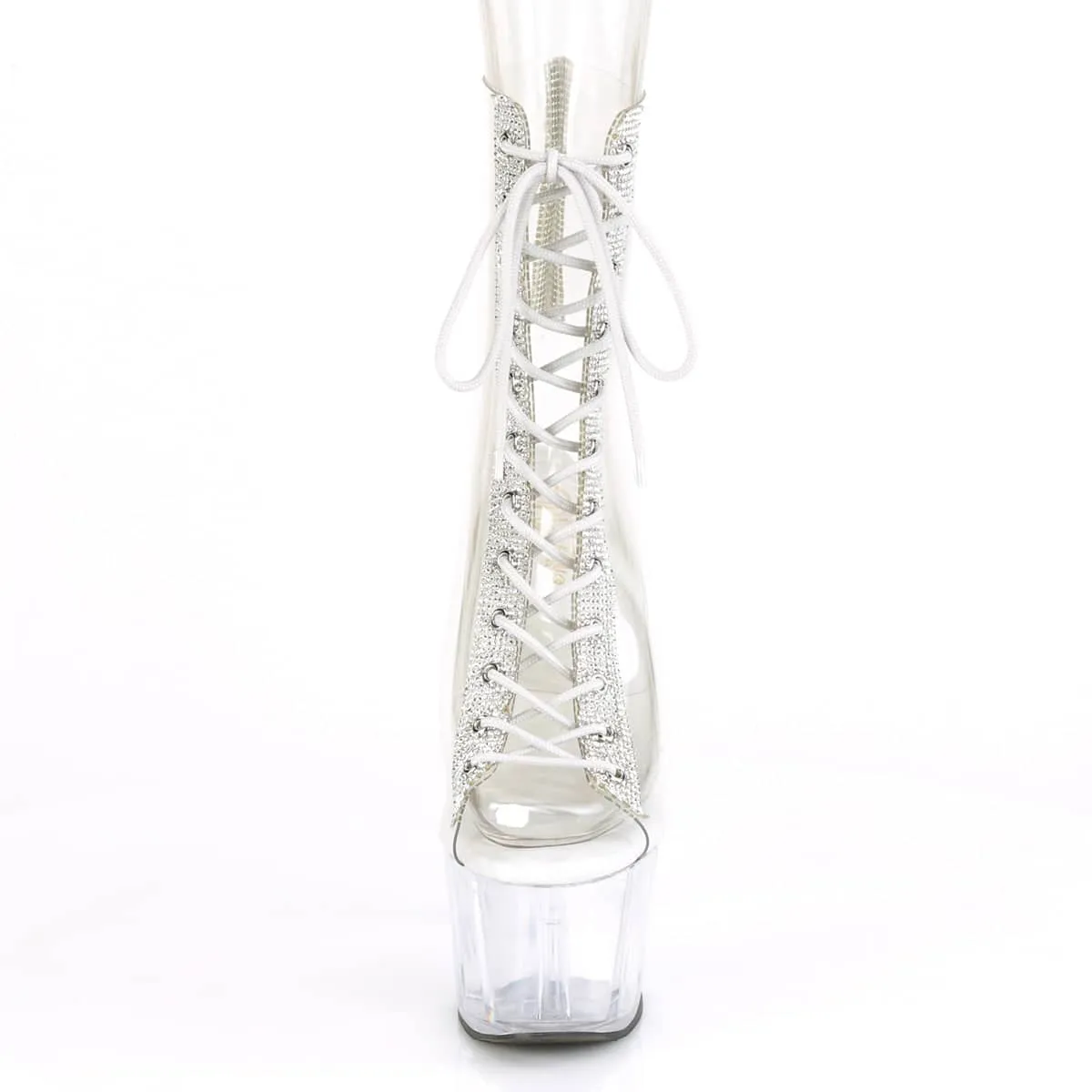 ADORE-1016C-2 Clear Calf High Peep Toe Boots