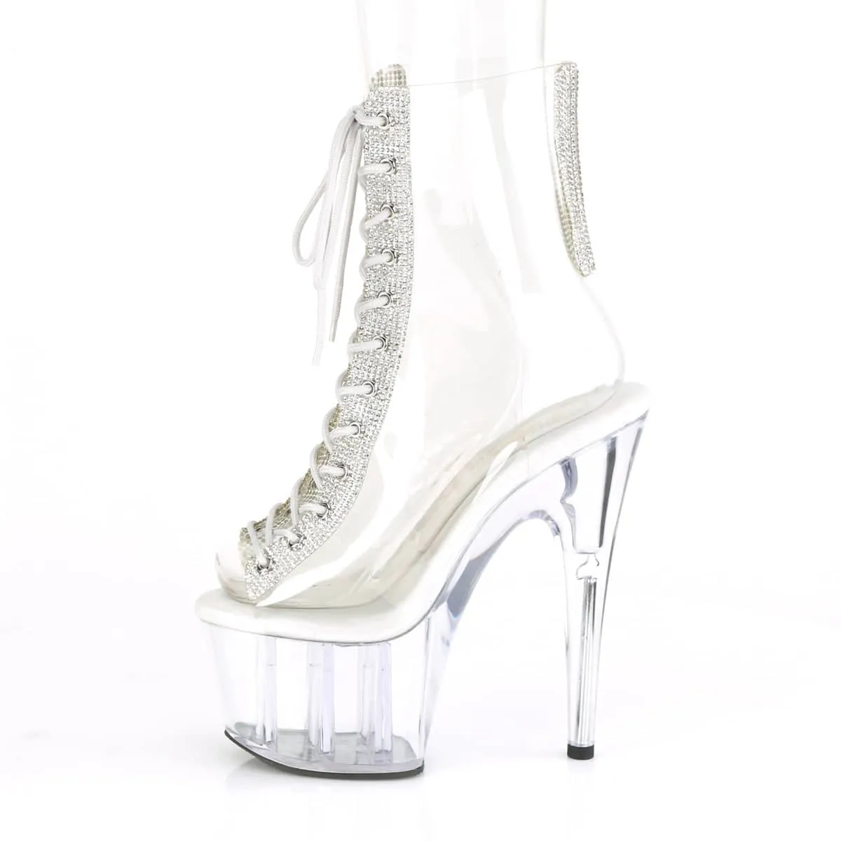 ADORE-1016C-2 Clear Calf High Peep Toe Boots