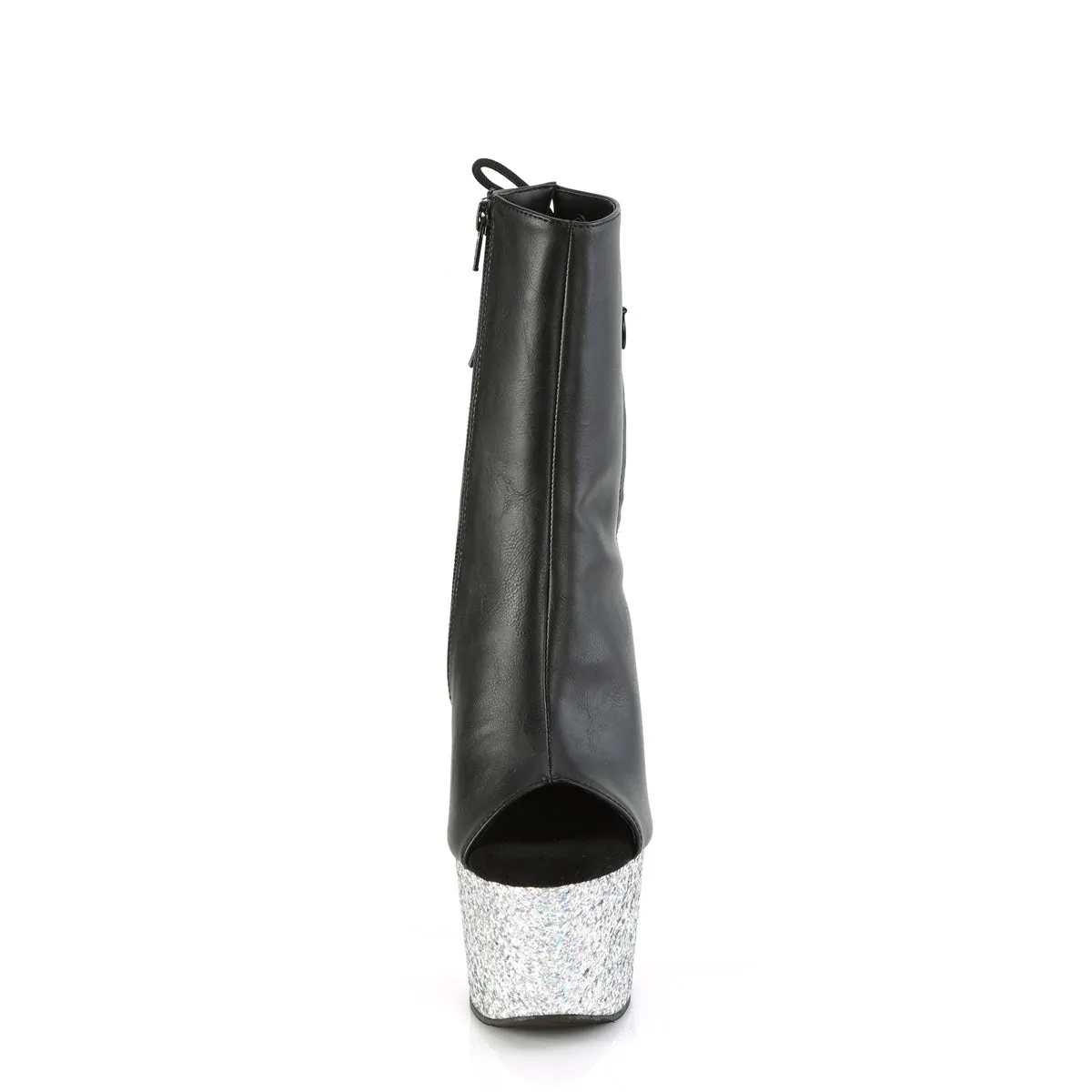 ADORE-1018LG Pleaser Black Faux Leather Sexy Platform Shoes (Pole Dancing Heels)
