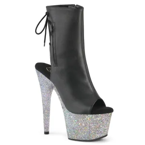 ADORE-1018LG Pleaser Black Faux Leather Sexy Platform Shoes (Pole Dancing Heels)