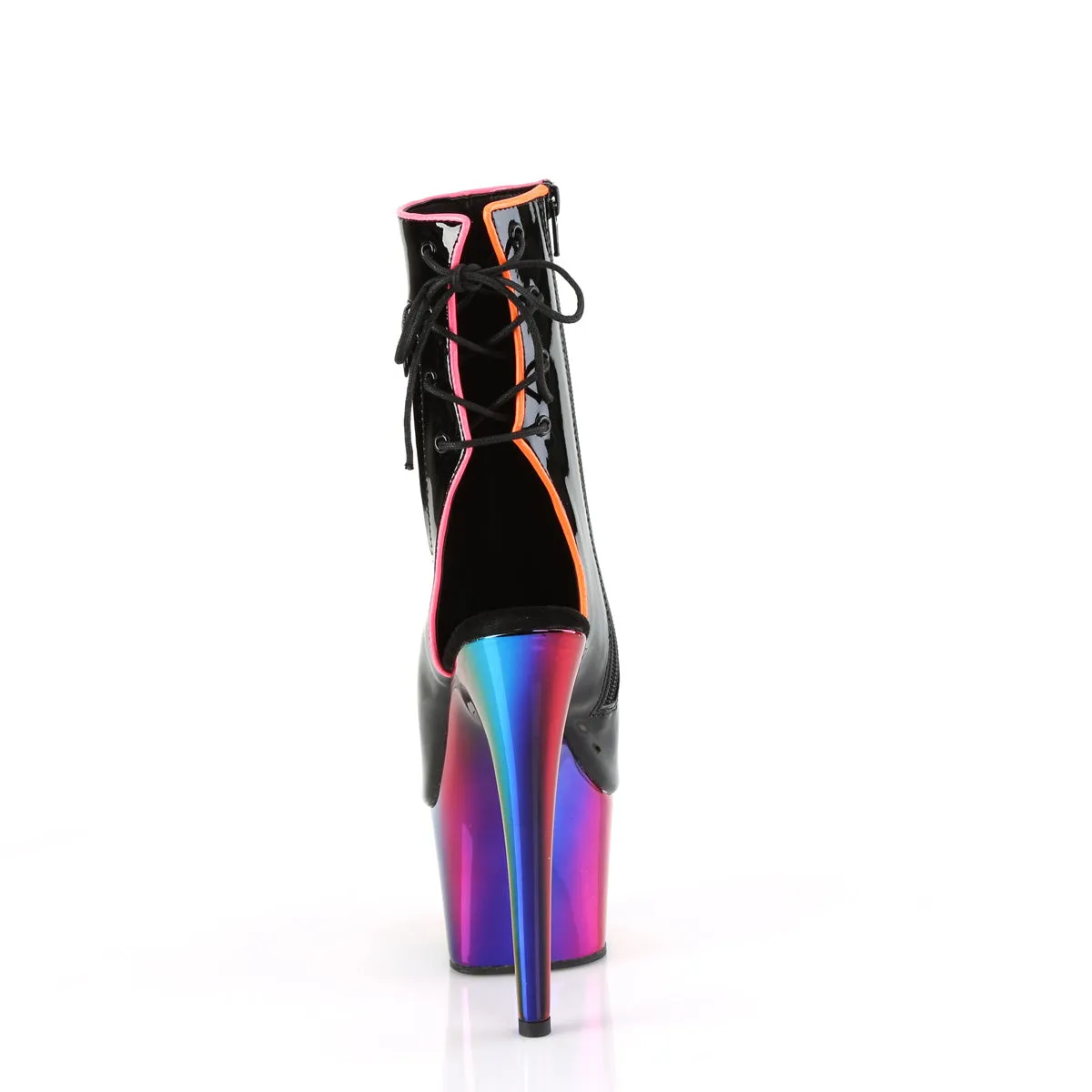 ADORE-1018RC-02 Pleaser Black/Rainbow Chrome Sexy Platform Shoes (Pole Dancing Heels)
