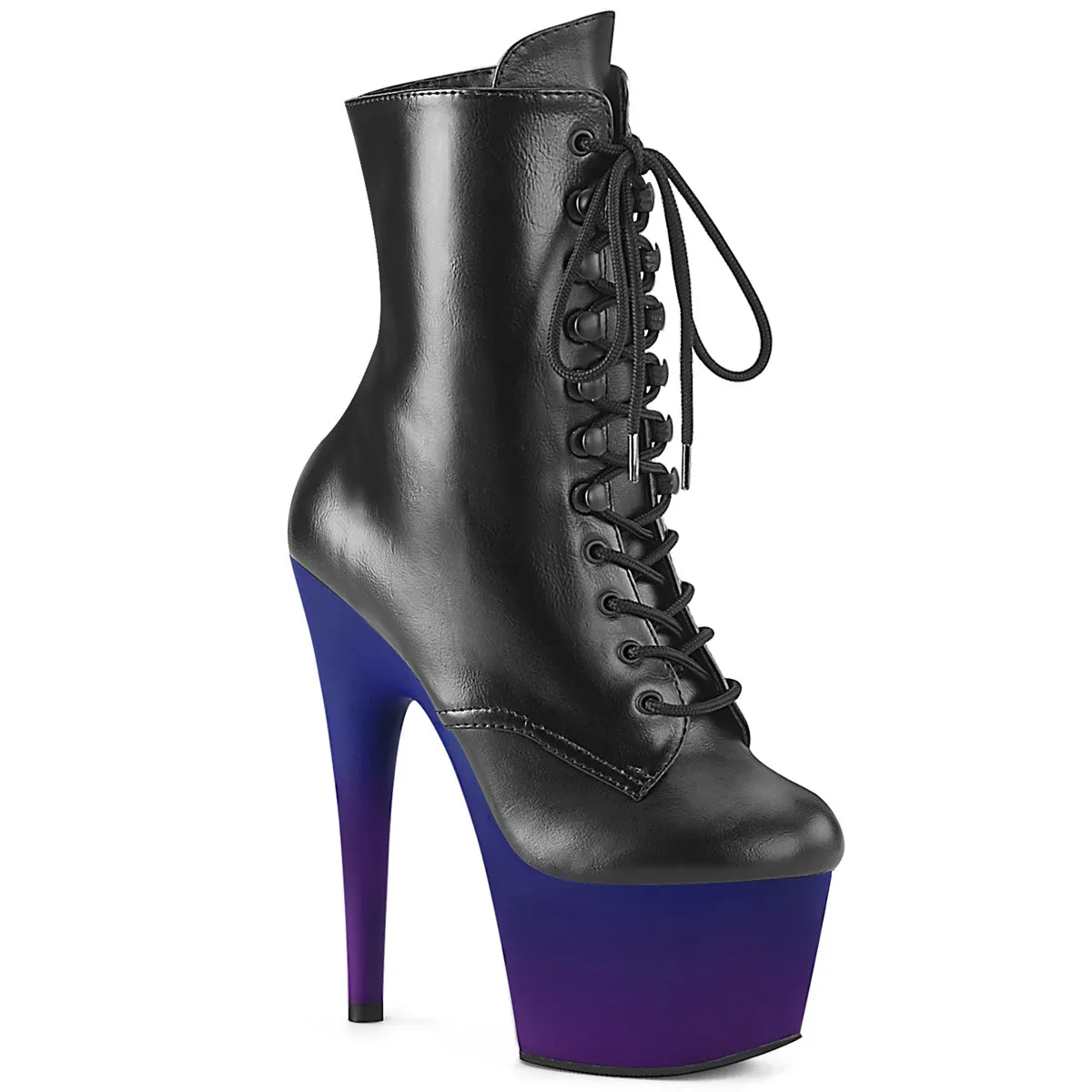ADORE-1020BP Pleaser Black Faux Leather Sexy Platform Shoes (Pole Dancing Heels)
