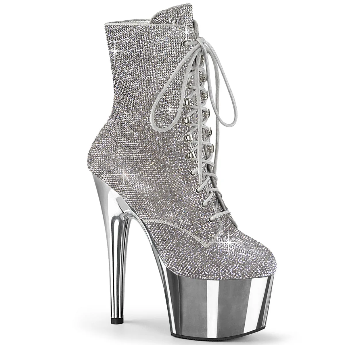 ADORE-1020CHRS Pleaser Silver Chrome Sexy Platform Shoes (Pole Dancing Heels)