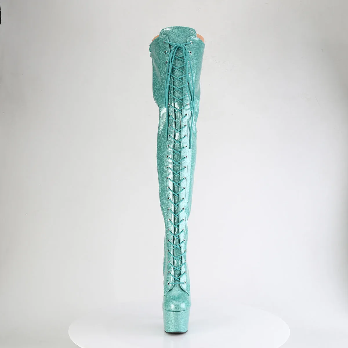 ADORE-3020GP Pleaser Aqua Glitter Sexy Platform Shoes (Pole Dancing Heels)