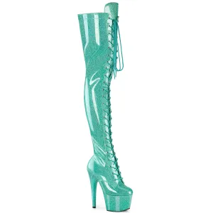 ADORE-3020GP Pleaser Aqua Glitter Sexy Platform Shoes (Pole Dancing Heels)