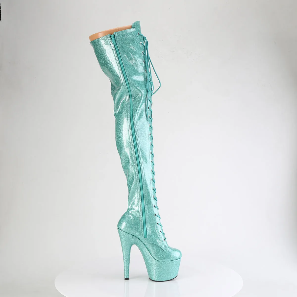 ADORE-3020GP Pleaser Aqua Glitter Sexy Platform Shoes (Pole Dancing Heels)