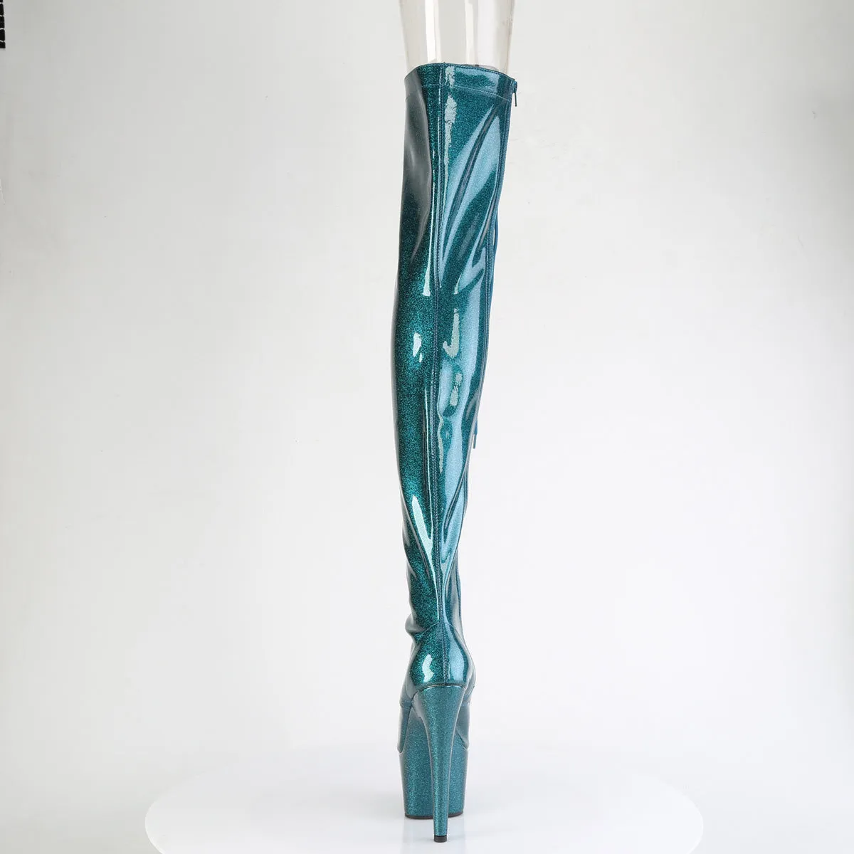 ADORE-3021GP Pleaser Teal Glitter Sexy Platform Shoes (Pole Dancing Heels)