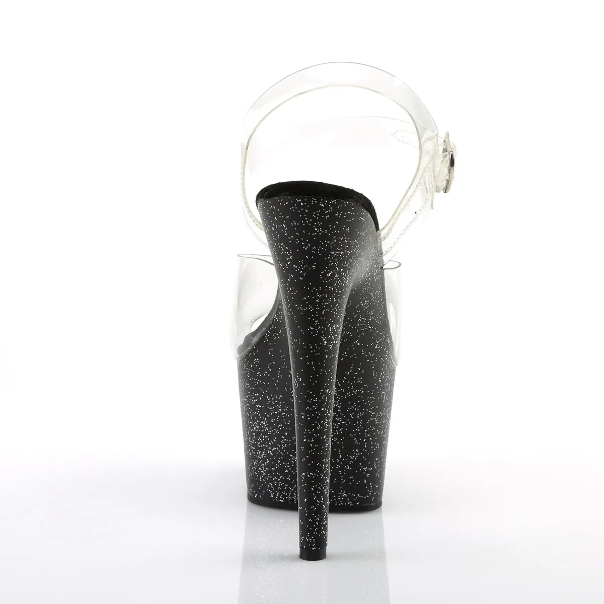 ADORE-708MG Pleaser Clear/Black Sexy Platform Shoes (Pole Dancing Heels)