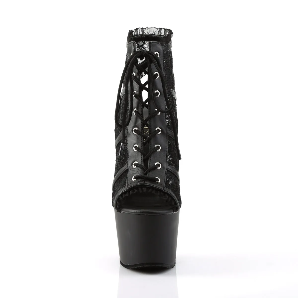 ADORE-796LC Pleaser Black Mesh Sexy Platform Shoes (Pole Dancing Heels)