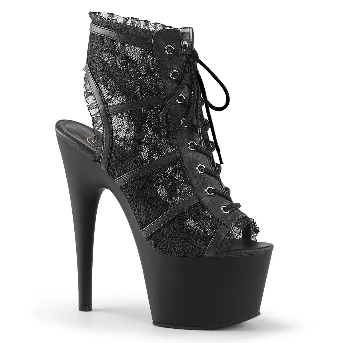 ADORE-796LC Pleaser Black Mesh Sexy Platform Shoes (Pole Dancing Heels)