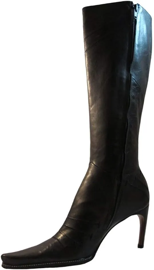 Aketohn 8520 Women's Dressy Italian Leather Knee high High Heel Boots