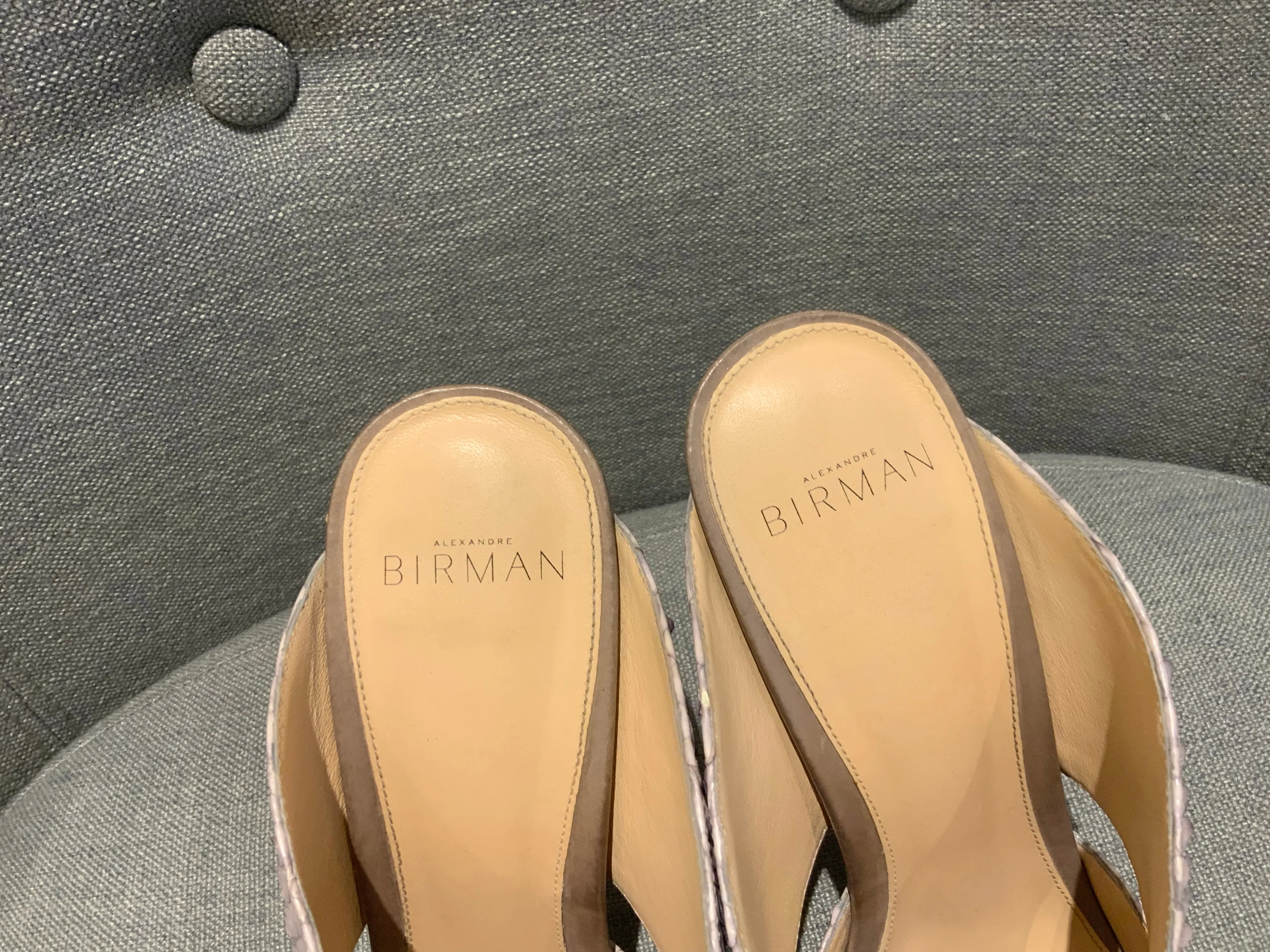ALEXANDER BIRMAN Snakeskin Python Mules Heels Size 39 UK 6 US 9 ladies