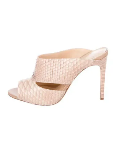 ALEXANDER BIRMAN Snakeskin Python Mules Heels Size 39 UK 6 US 9 ladies