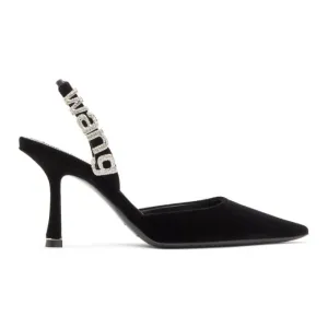 Alexander Wang Black Velvet Grace Slingback Heels