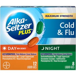 Alka-Seltzer Plus Day & Night Multi-Symptom Cold & Flu, Liquid Gels, 20 ct