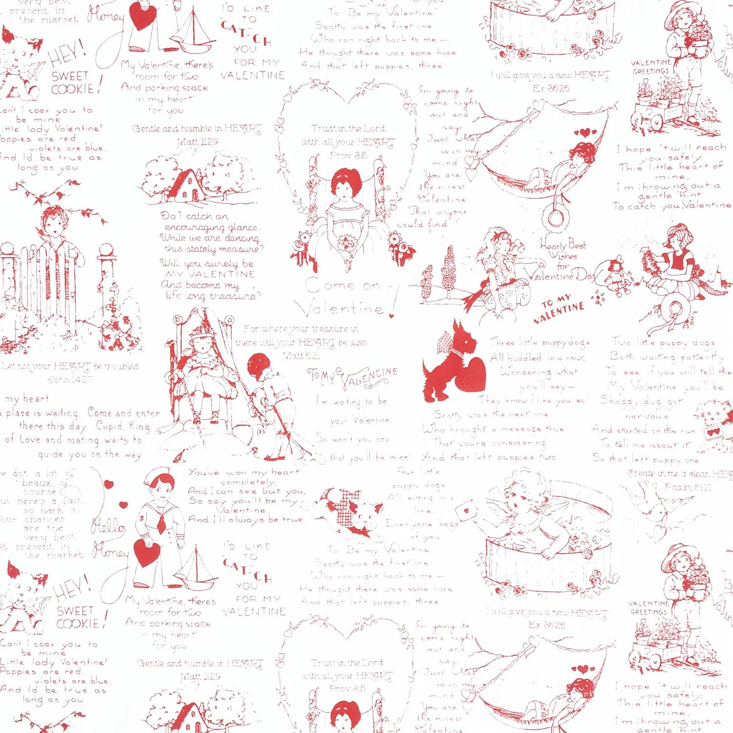 All My Heart - All Your Heart Red Yardage