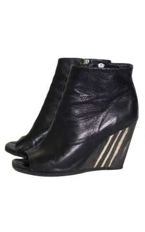 ALL SAINTS Open Toe Leather Wedge Boots