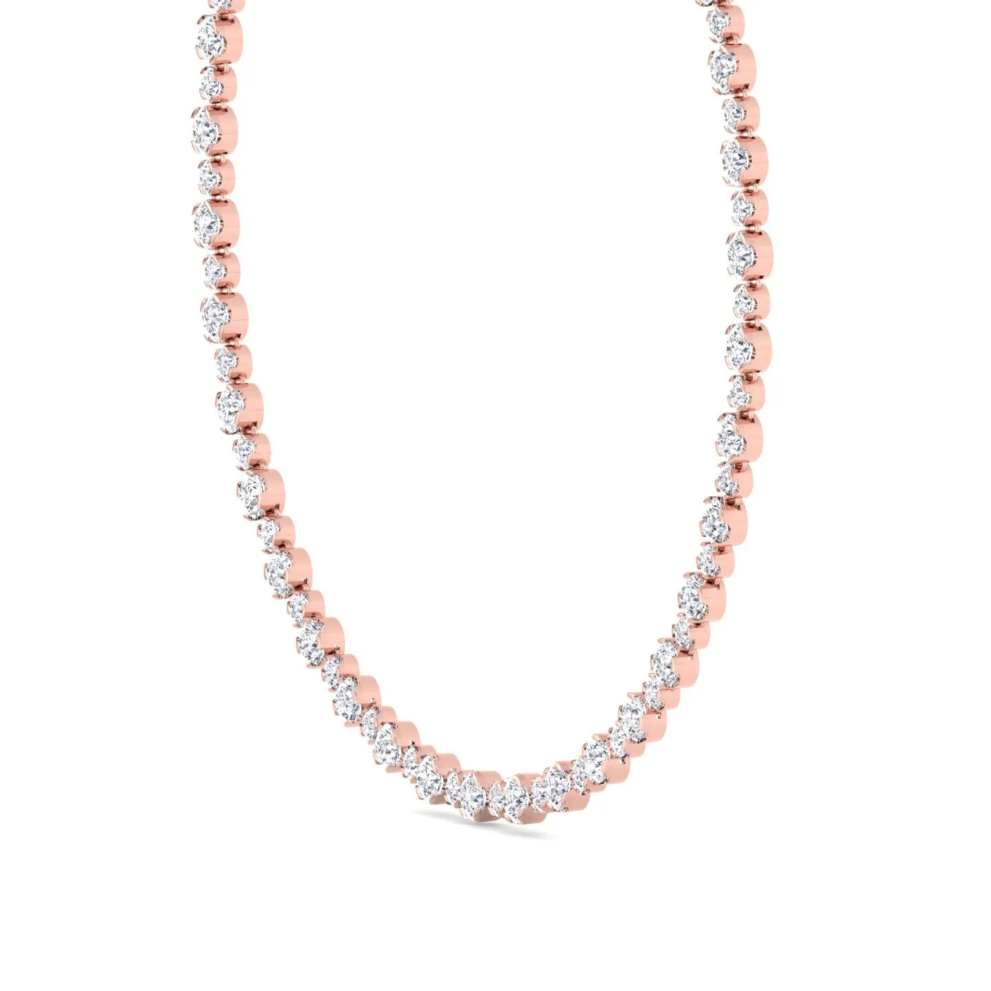 Alternating Size Diamond Tennis Necklace