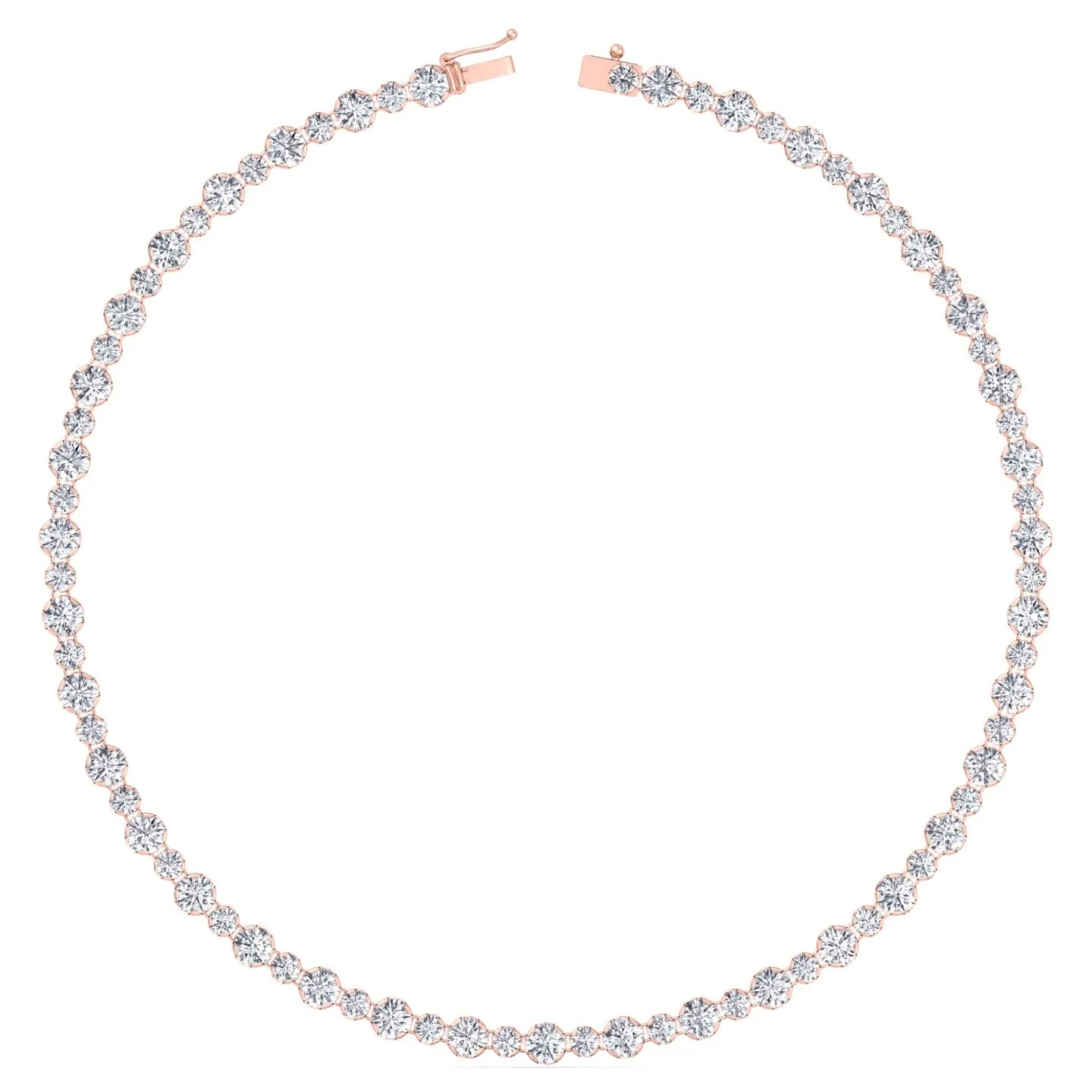 Alternating Size Diamond Tennis Necklace