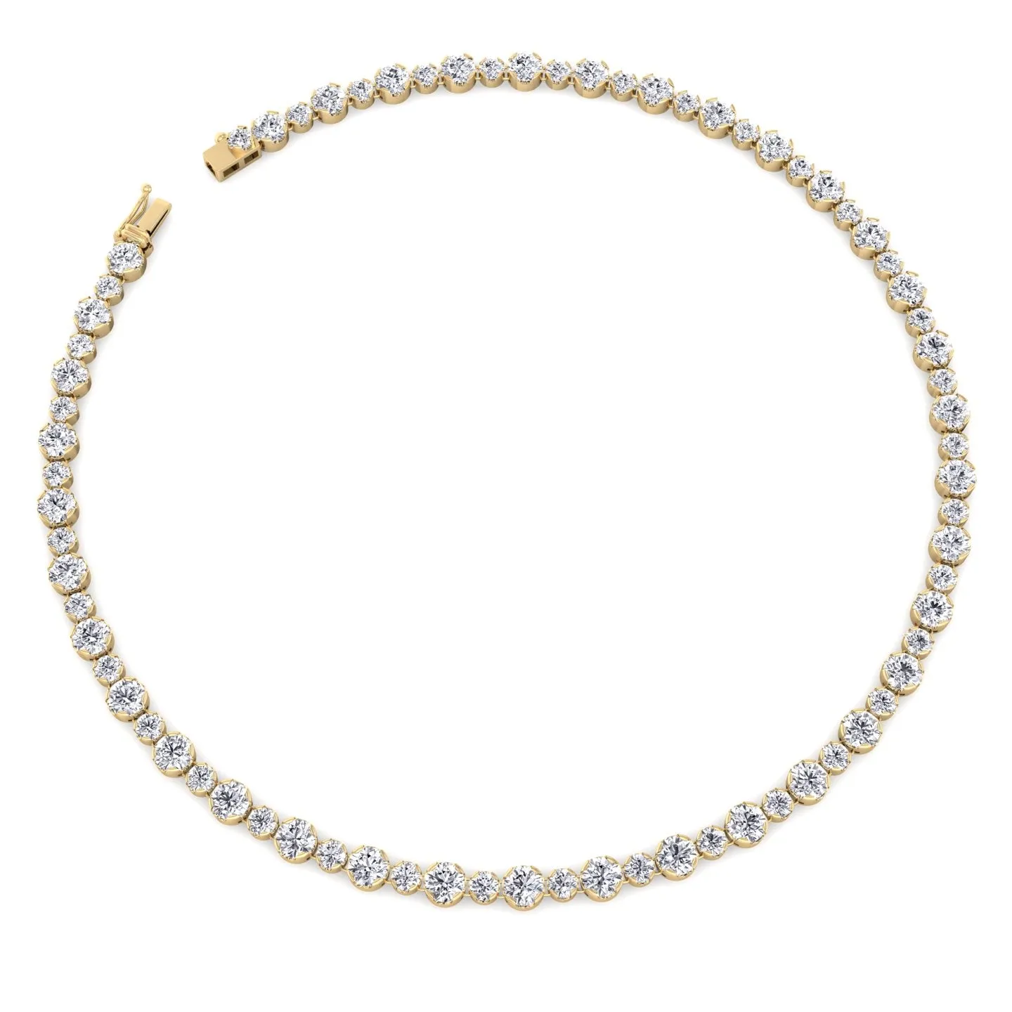 Alternating Size Diamond Tennis Necklace