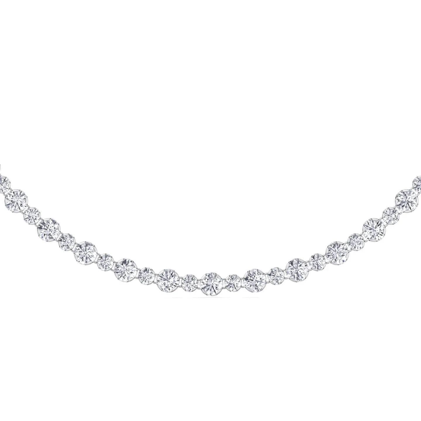 Alternating Size Diamond Tennis Necklace