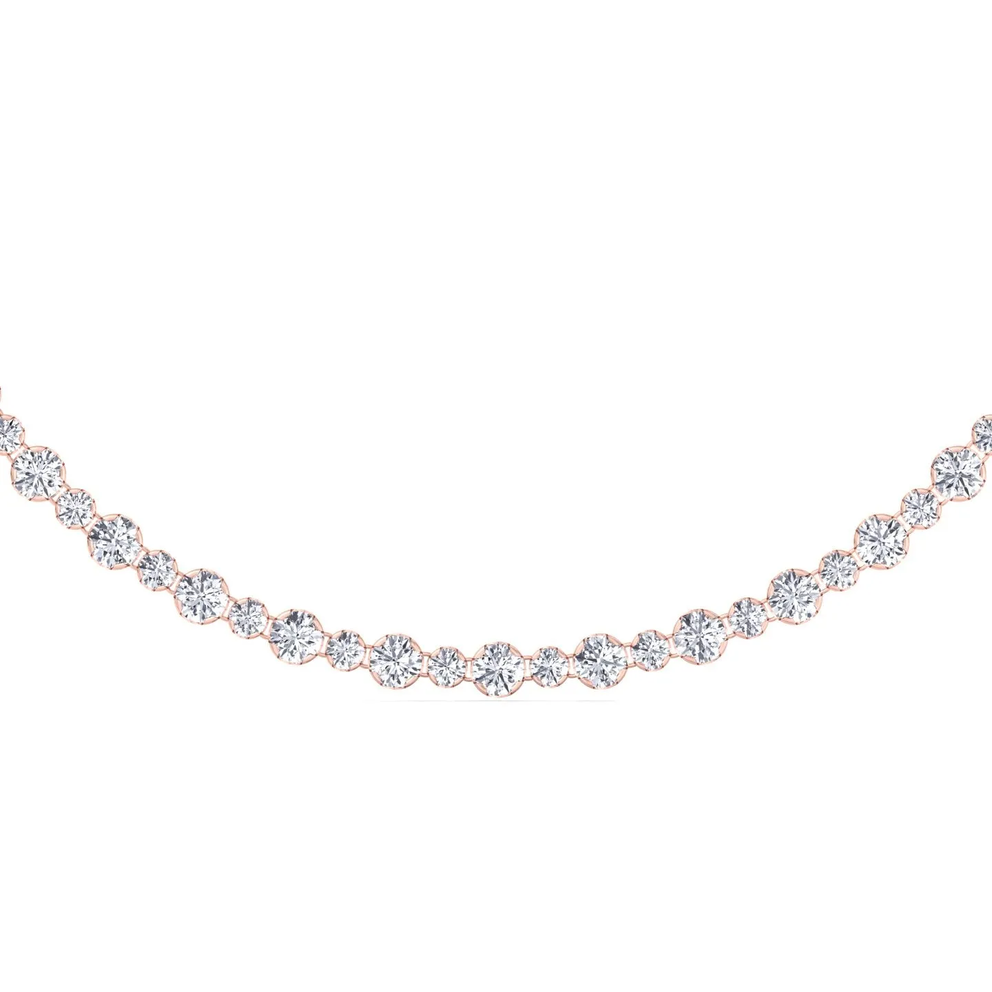 Alternating Size Diamond Tennis Necklace
