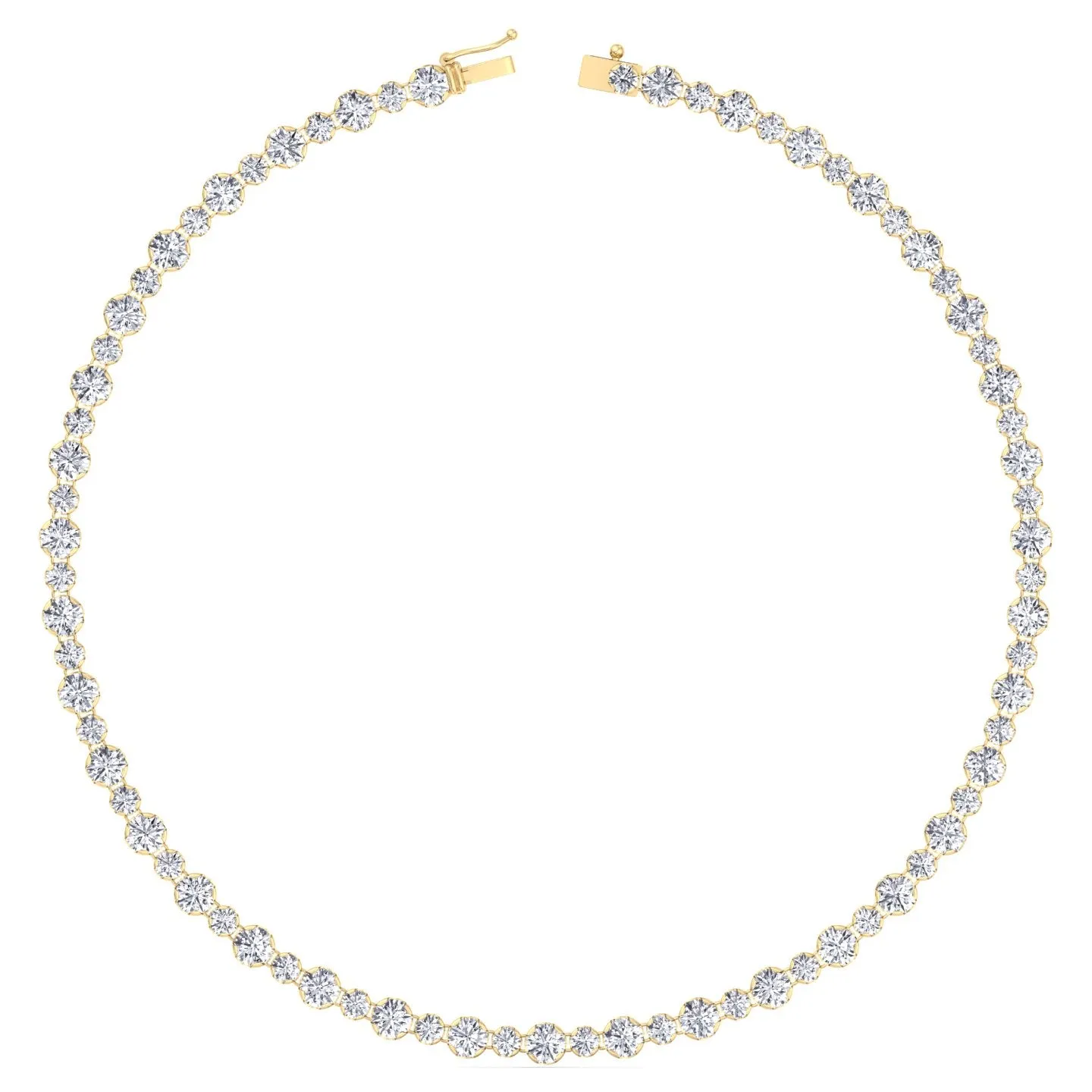 Alternating Size Diamond Tennis Necklace