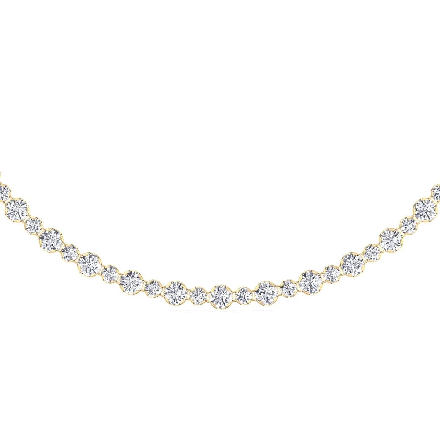 Alternating Size Diamond Tennis Necklace