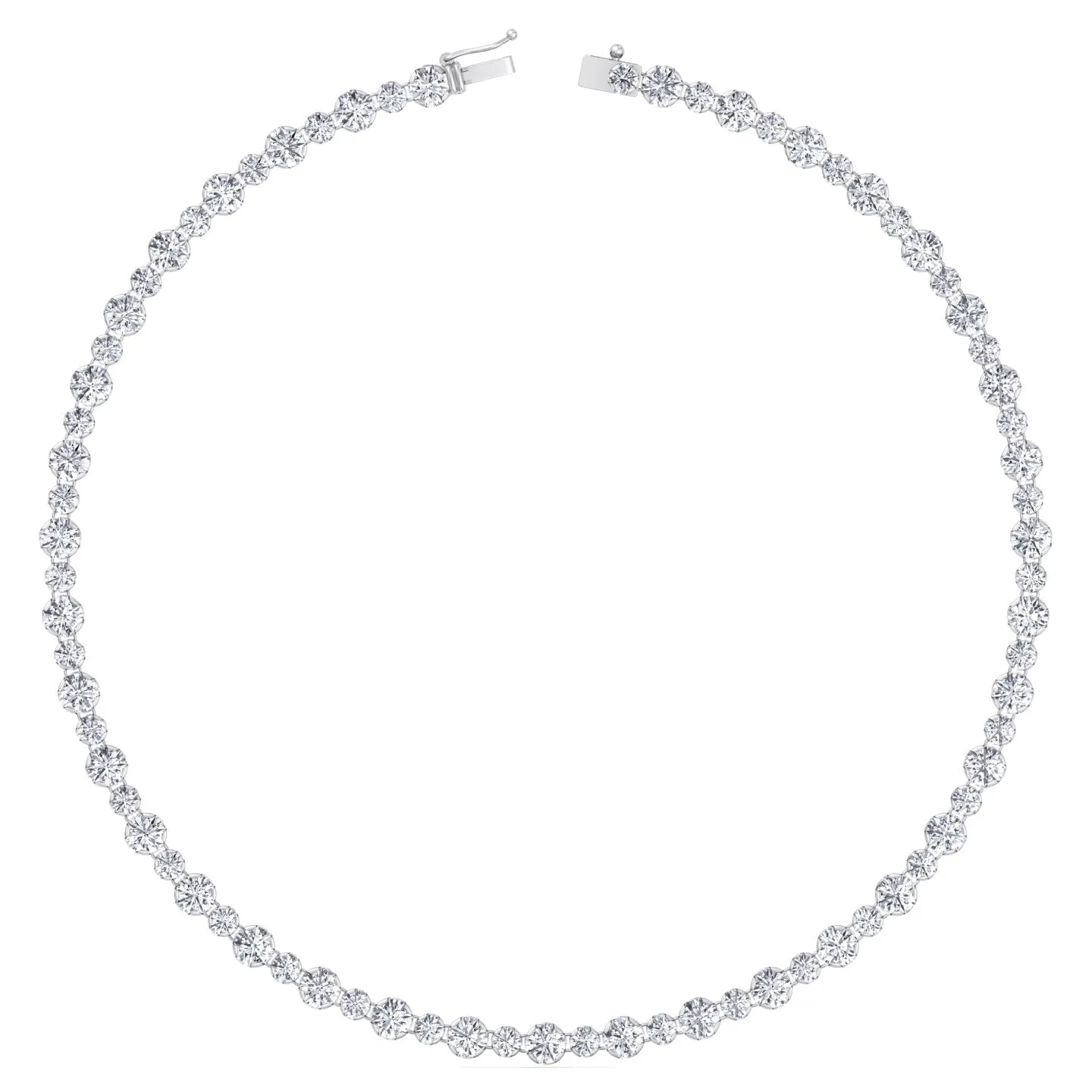 Alternating Size Diamond Tennis Necklace