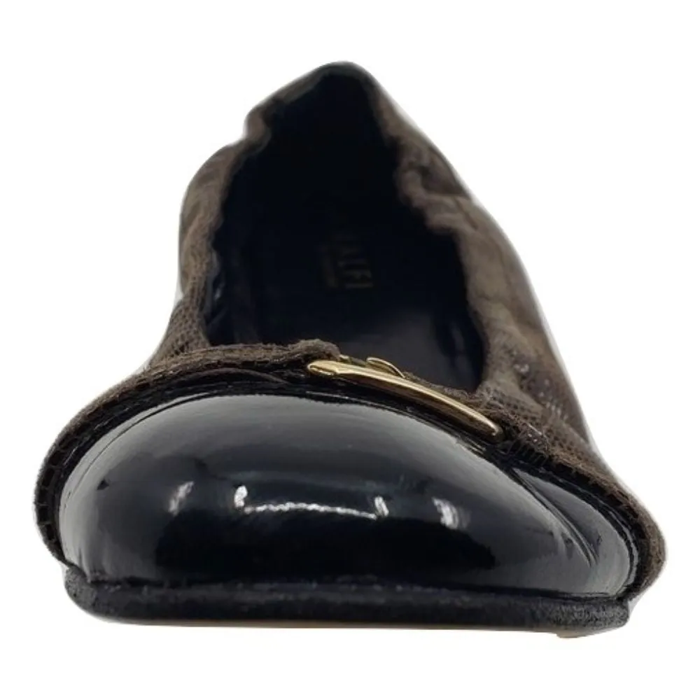 Amalfi Brown Patent Leather Ballerina Flats