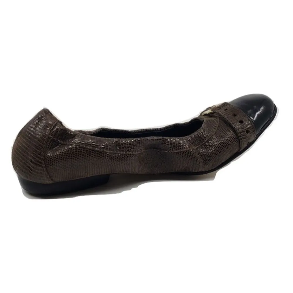 Amalfi Brown Patent Leather Ballerina Flats