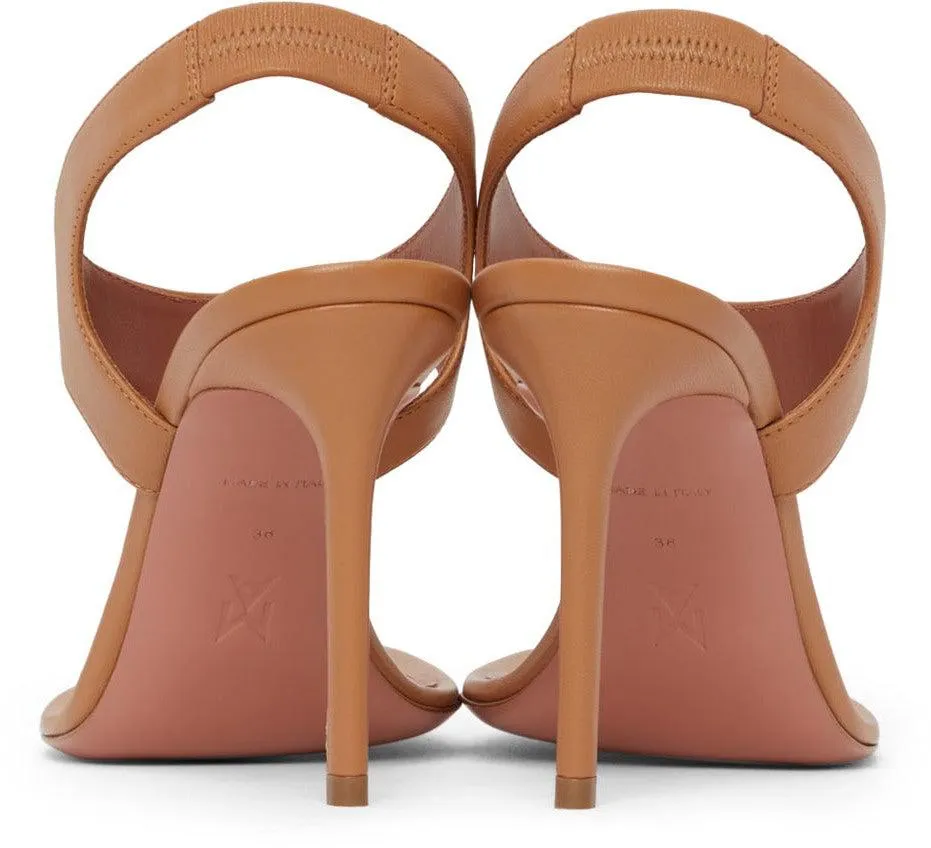 Amina Muaddi Brown Debora Heeled Sandals