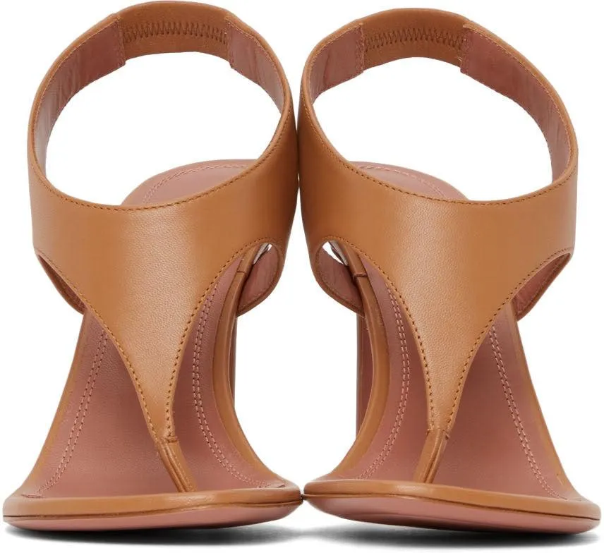 Amina Muaddi Brown Debora Heeled Sandals