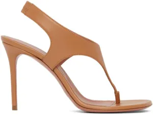 Amina Muaddi Brown Debora Heeled Sandals