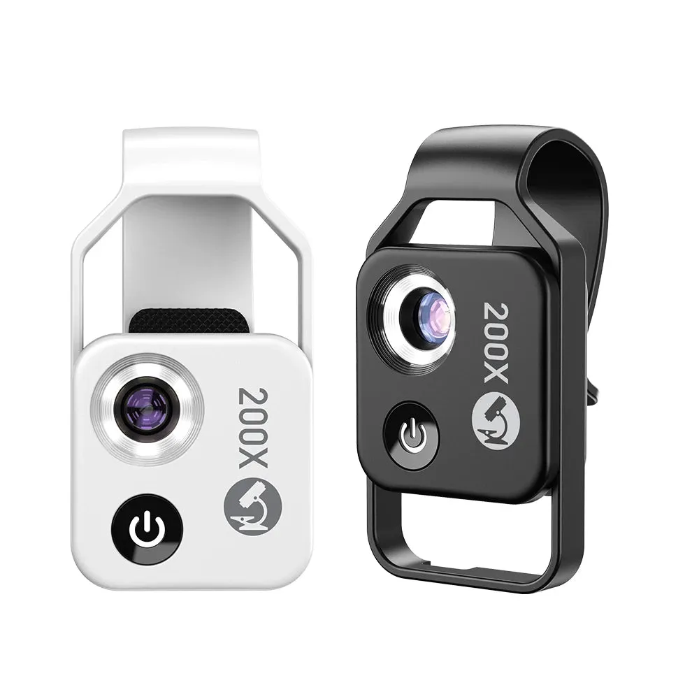 APEXEL 200X Magnification Microscope lens withCPL Mobile LED Light Micro Pocket Macro Lenses for iPhone Samsung  all smartphones
