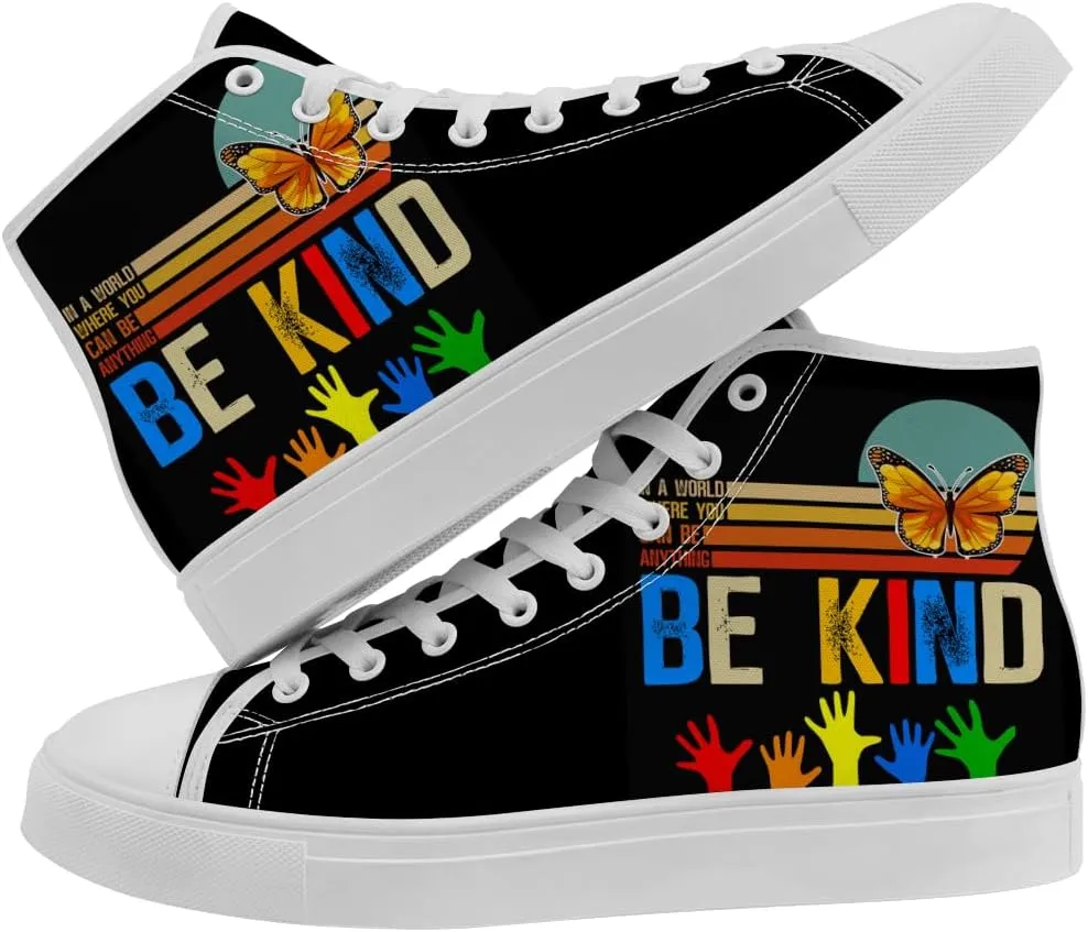 Autism Awareness High Top Shoes Womens Mens High Top Canvas Sneakers Casual Shoes Gifts for Men Women