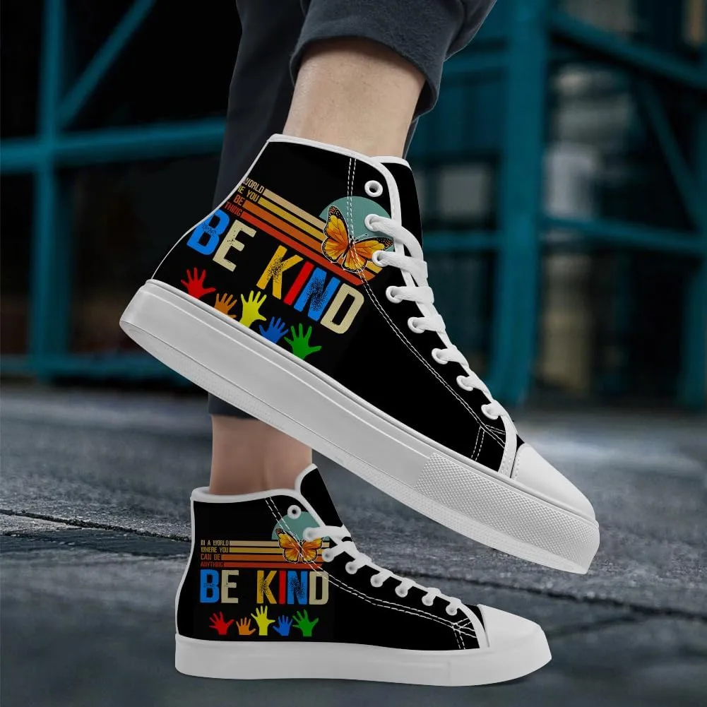 Autism Awareness High Top Shoes Womens Mens High Top Canvas Sneakers Casual Shoes Gifts for Men Women