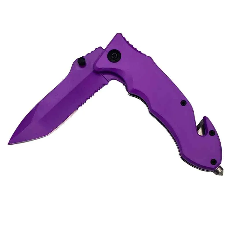 Auto Safety Survival Self-Defense Purple Tanto Blade