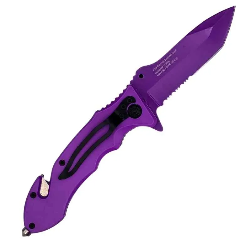 Auto Safety Survival Self-Defense Purple Tanto Blade