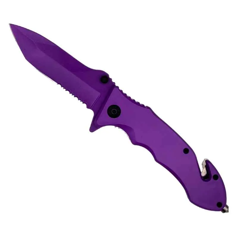 Auto Safety Survival Self-Defense Purple Tanto Blade