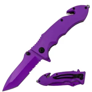 Auto Safety Survival Self-Defense Purple Tanto Blade