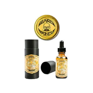 Bare Bones Medium Hold Mustache Wax and Night Fury Mustache Wax Remover Oil Set