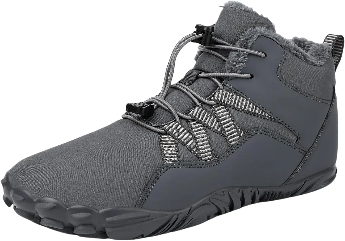 Barefoot Hiking Shoes Women Men Winter Warm Wide Toe Box Snow Boots Minimalist Zero Drop Outdoor Shoe Non Slip Soft Sole Sneakers Comfort Outdoor Ankle Booties Five Finger Sneakers Hike Walking Shoes