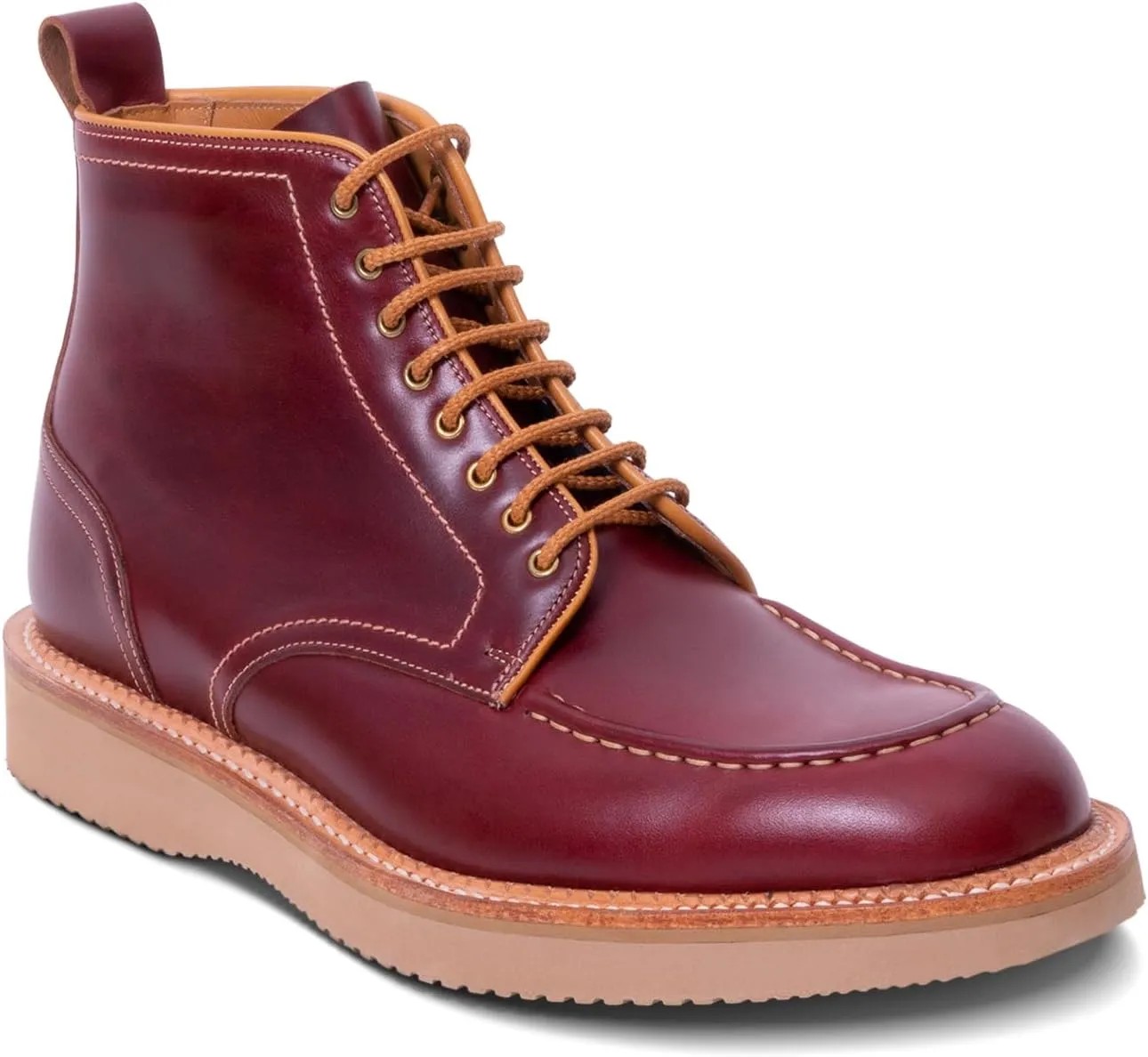 BARKER Indiana Handcrafted Men's Wingtip Combat Boots - Leather Handmade Boots for Men