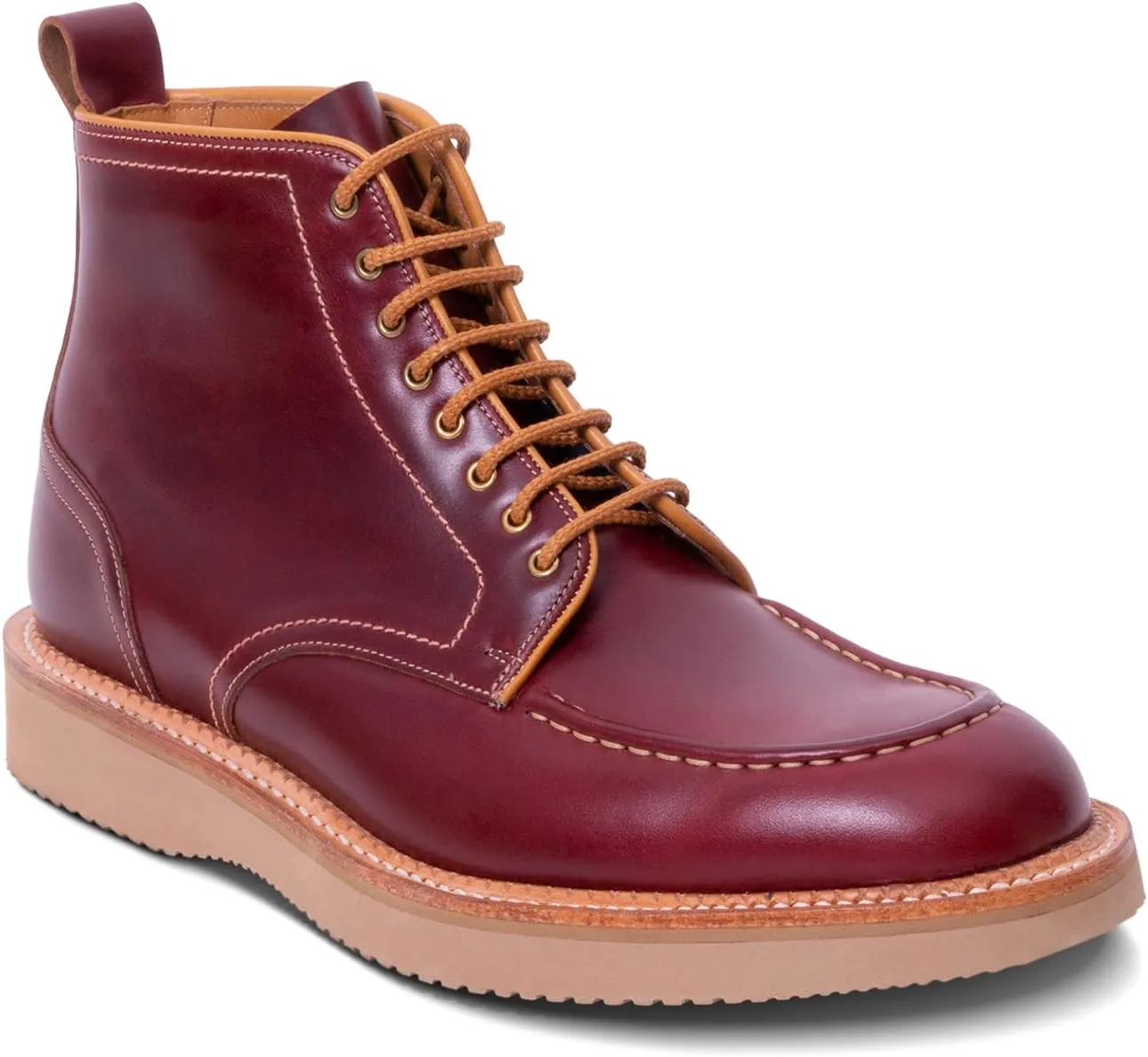 BARKER Indiana Handcrafted Men's Wingtip Combat Boots - Leather Handmade Boots for Men